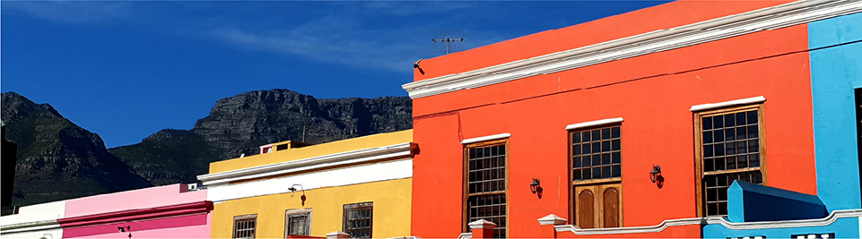 Colourfully painted houses in Bo-Kaap